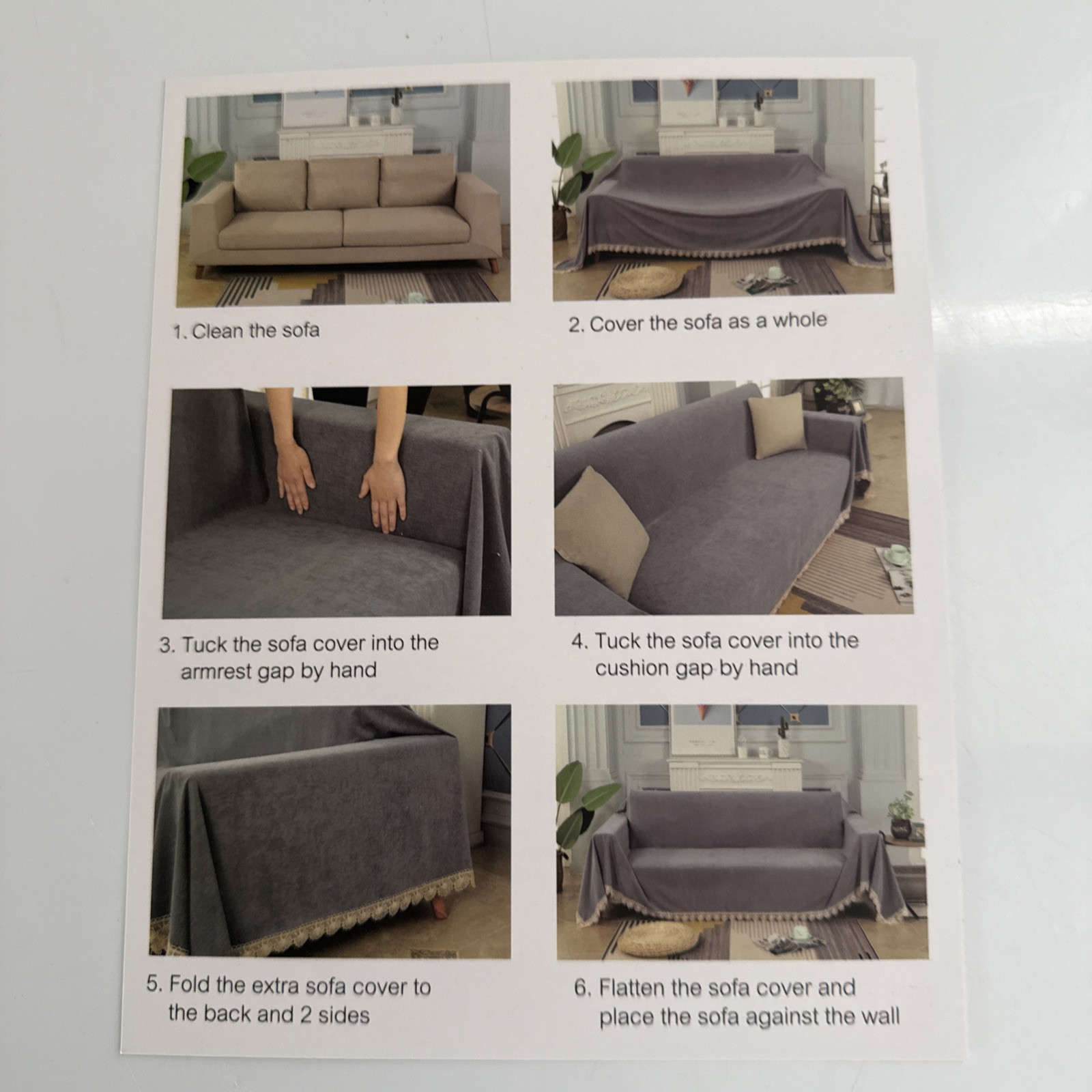 VClife Solid Tan Beige Couch Cover L Shape Chenille Sofa Slipcover 71″ x 134″