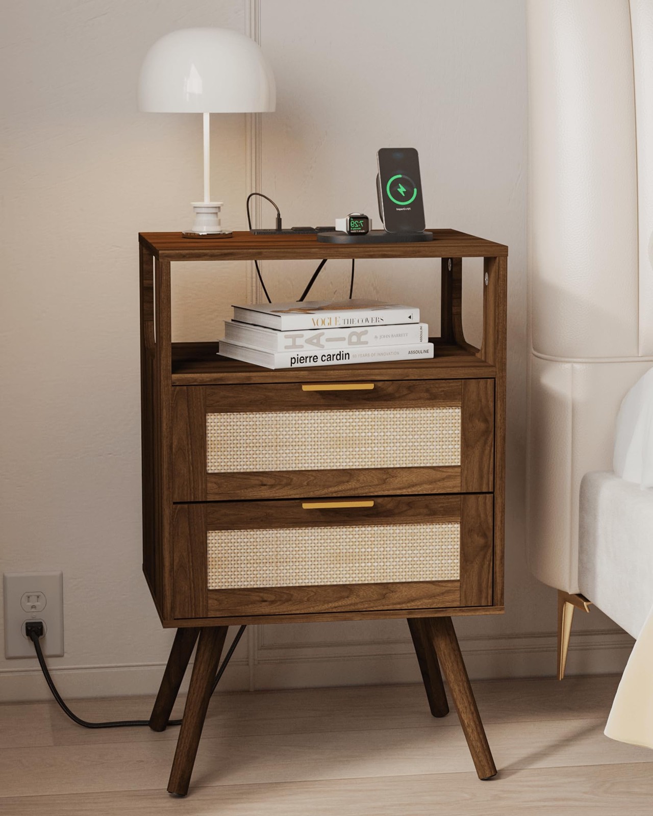 JOONEE Rattan 15.7 Inches X 11.8 X 25.2 Inches, Walnut Brown-outlet
