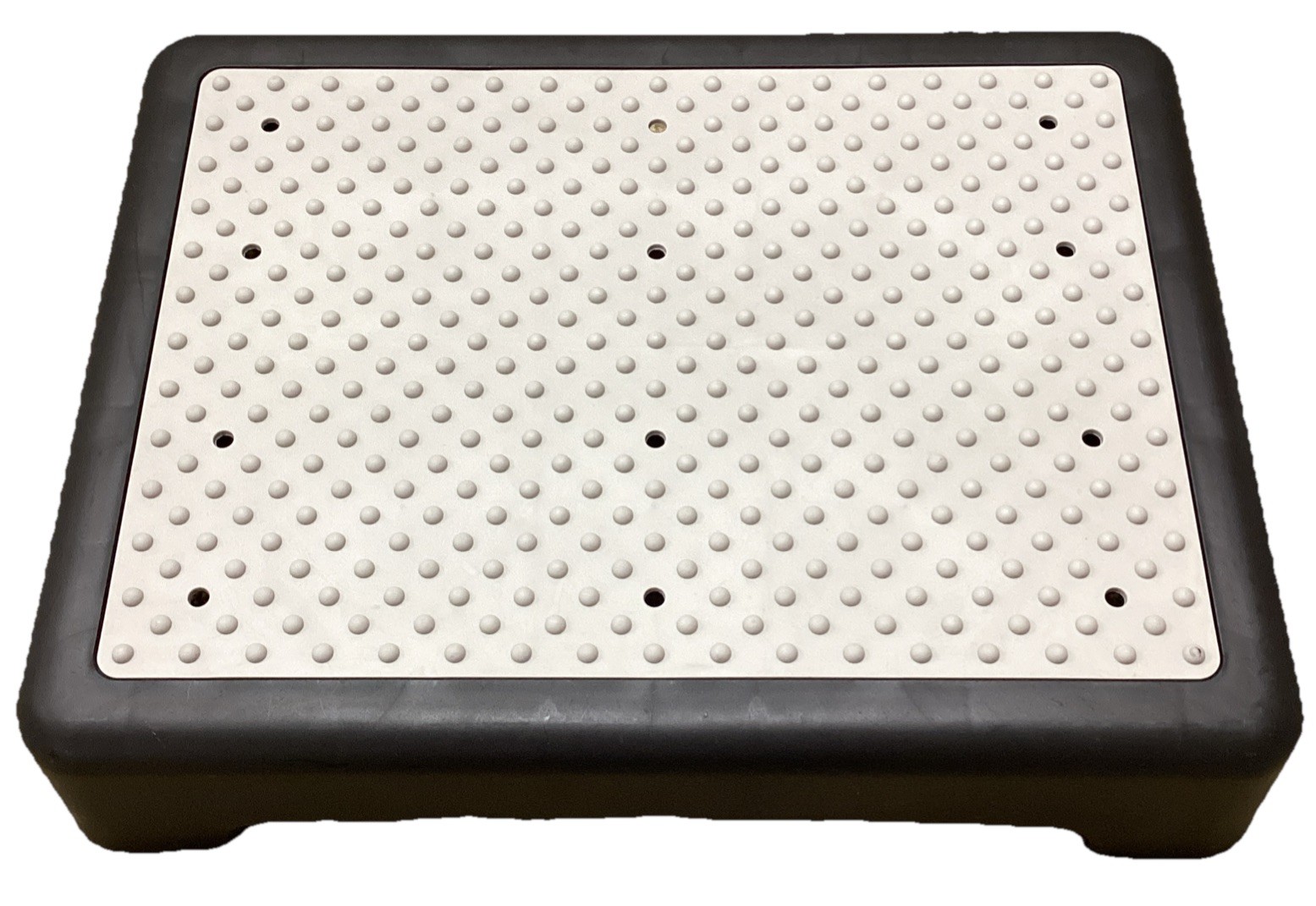 NewItem Non-Slip Step Stool Indoor Outdoor Black White Plastic 16x12x3.5 in