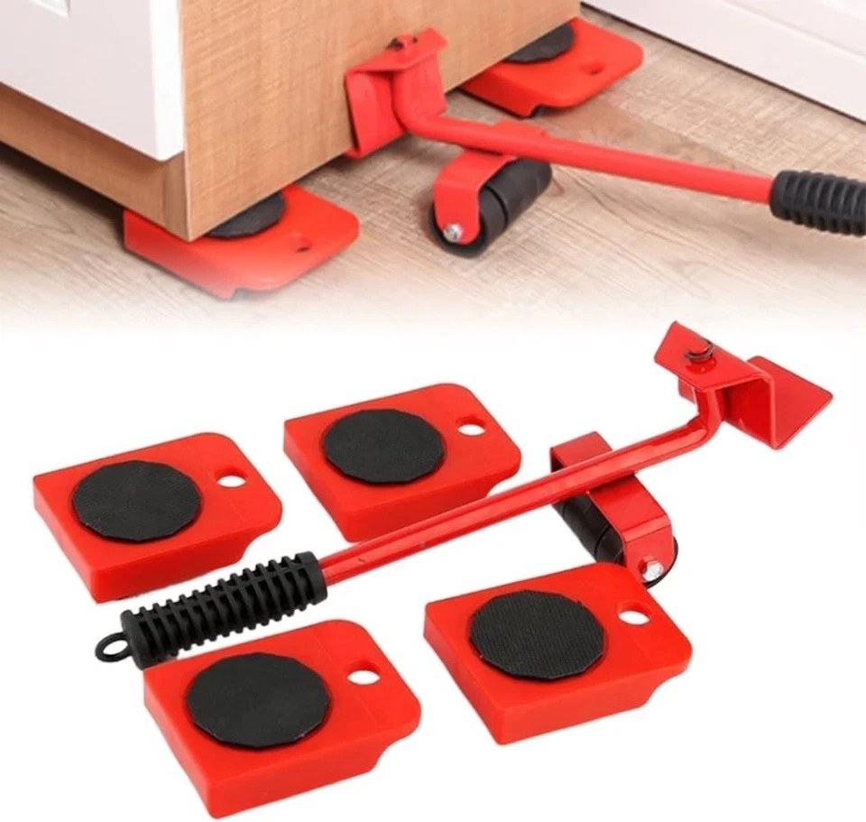5Pcs Heavy Furniture Lifter Set – Easy Moving Slider Mover Tool Kit