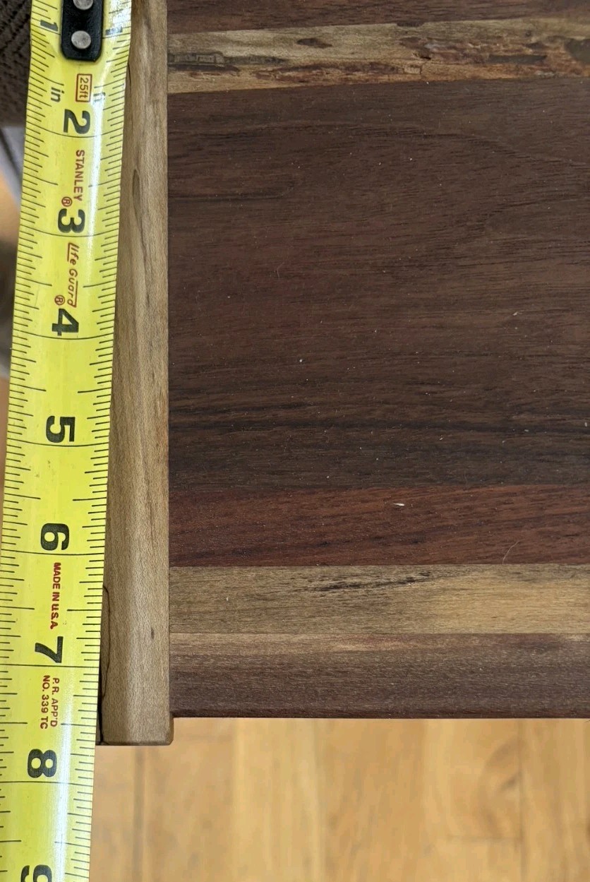 Narrow Side Table Sold Wood Handcrafted In USA Walnut Rustic Black Base