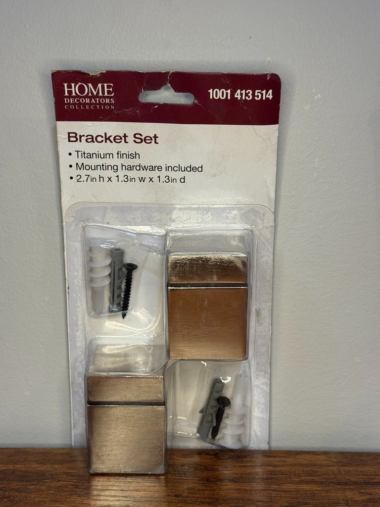 1.5 in. W x 2 in. H Titanium Cube Decorative Shelf Bracket Mounting Set