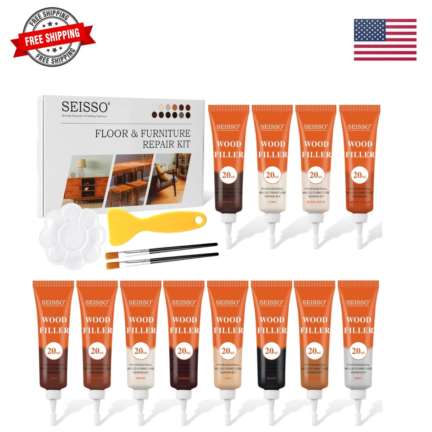 12 Colors Furniture Wood Floor Repair Kit, Furniture Touch Up Kit Cover Wood …