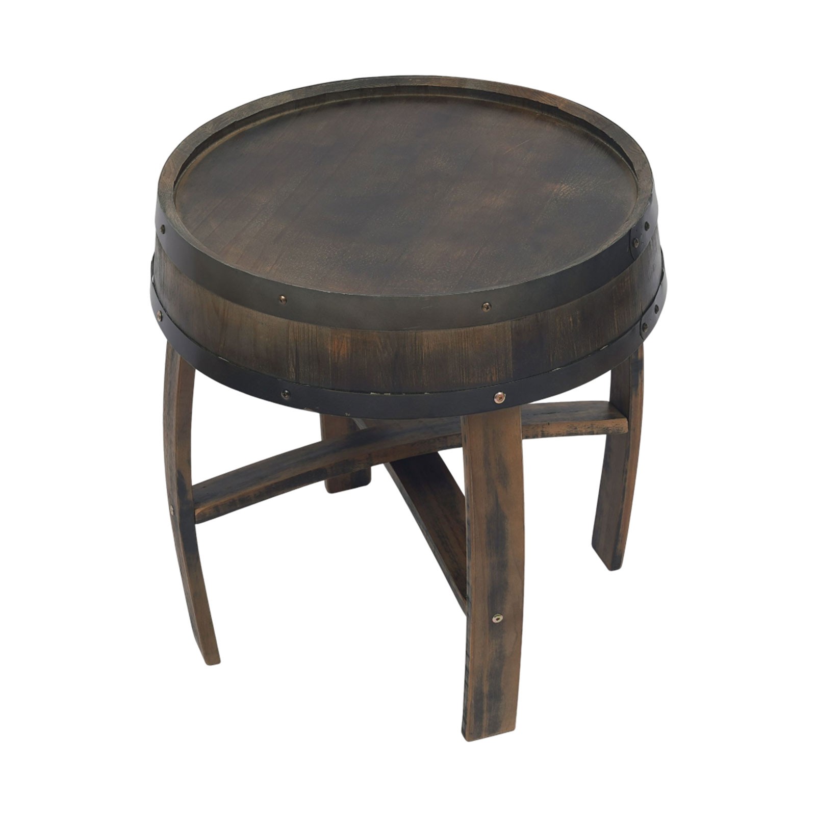 Solid Wood Round Barrel-style End Table Home Tea/coffee Table Wine Side Table