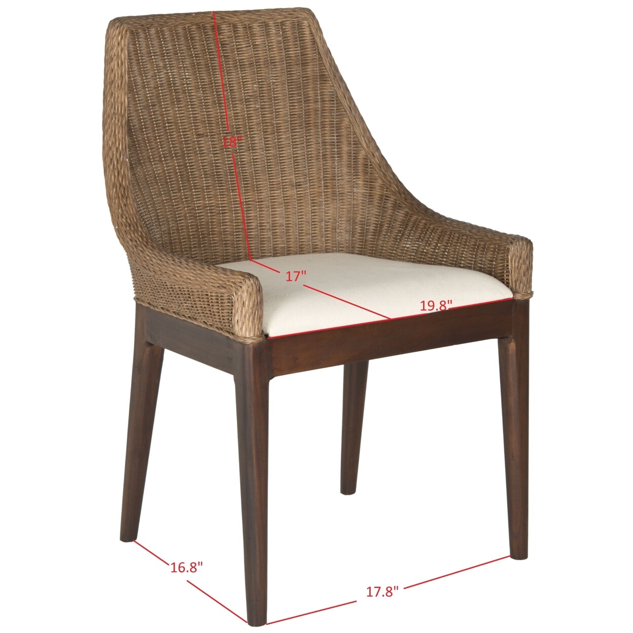 SAFAVIEH Franco Sloping Chair | Brown / White |