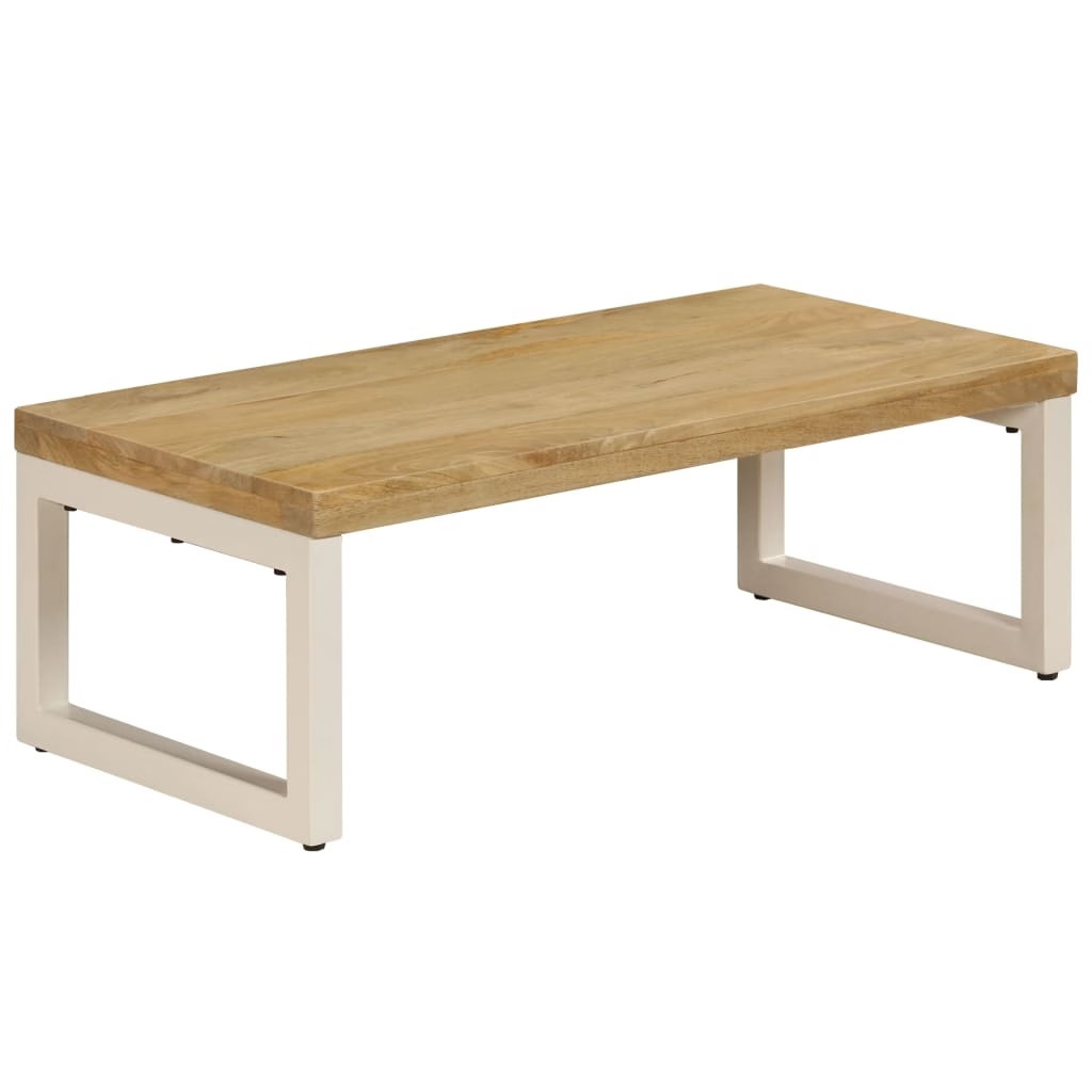 Coffee Table 39.4″x19.7″x13.8″ Solid Mango Wood and Steel