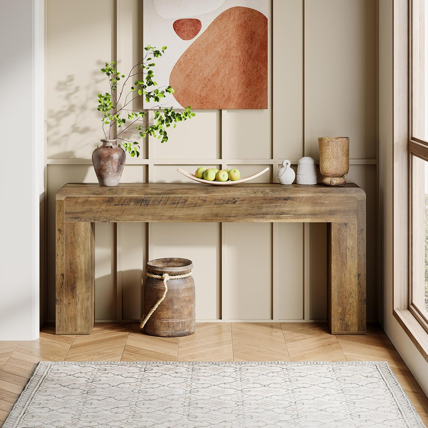 Rustic 70.9″ Console Table – Farmhouse Sofa Table for Living Room & Entryway