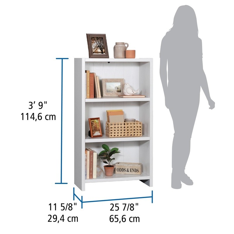 3-Shelf Bookcase Adjustable Durable Storage Organizer Home Living Room New