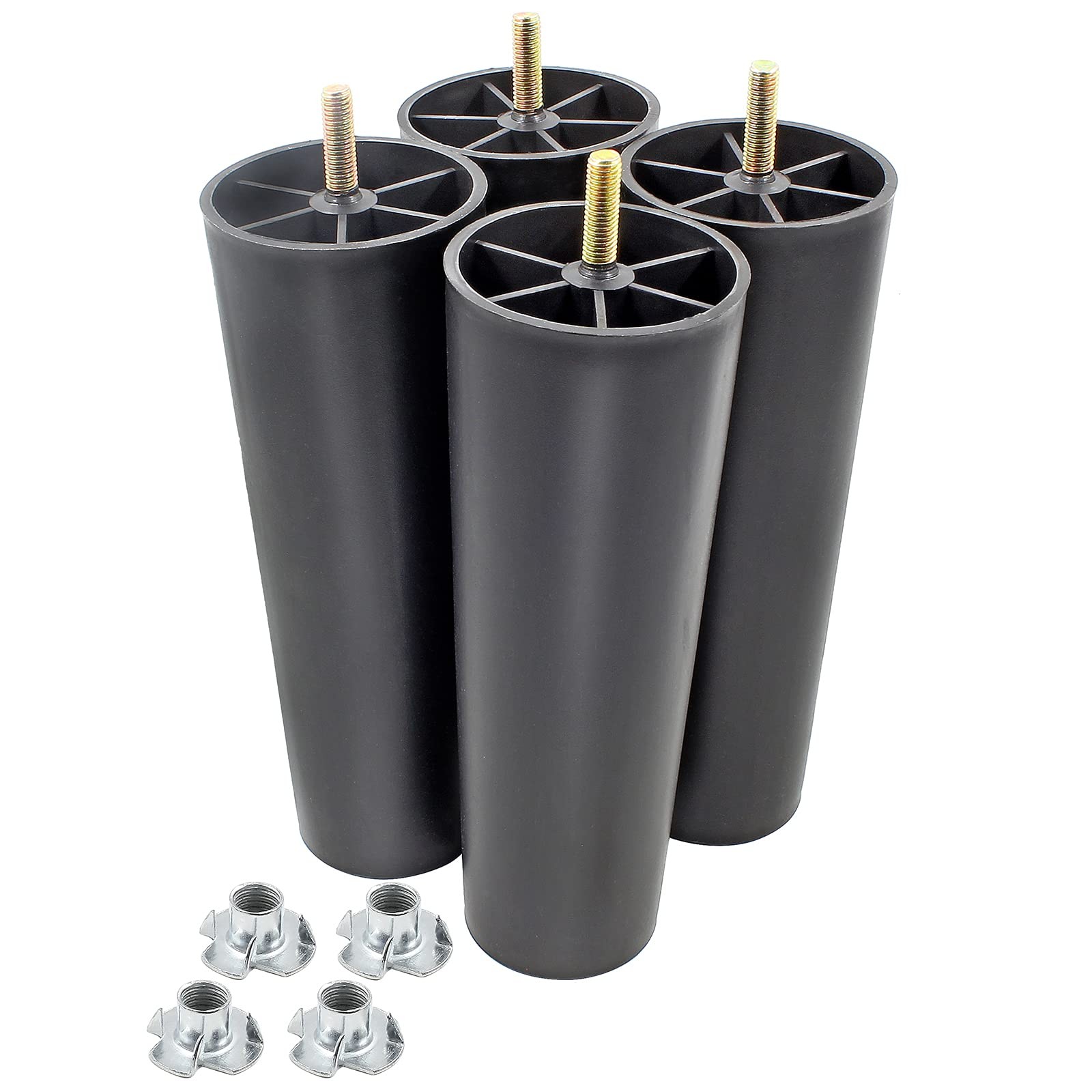 Seimneire 4Pcs 8 Inch Sofa Legs, Tapered 8 Inch, Slender Conical Type