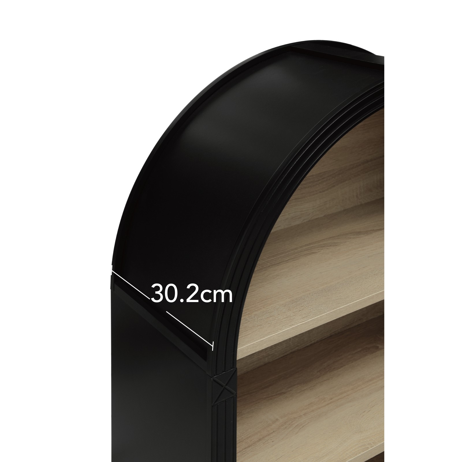 Arched 4-Tier MDF Storage Cabinet with Metal Frame, 70.5x30x116 cm