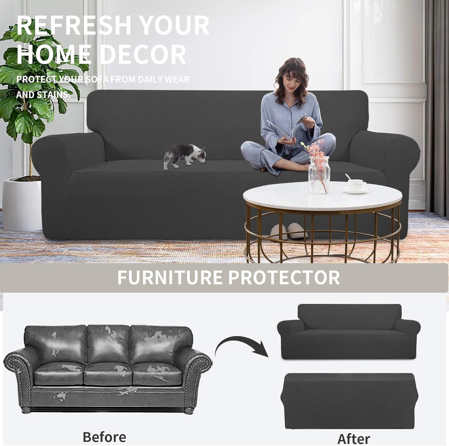 Soft Chair Slipcover | Stretch Oversized Furniture Protector
