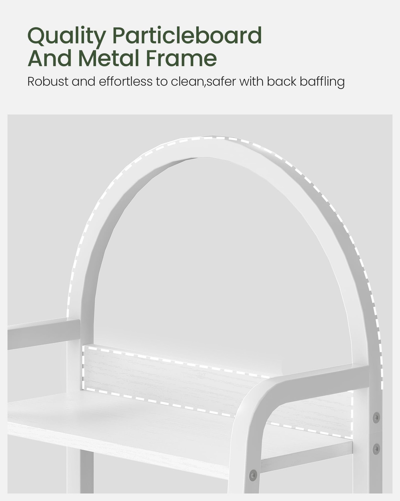 CHOEZON 5 Tier Ladder Shelf with Drawer, Tall 11.8″D X 15.7″W X 63.8″H, White