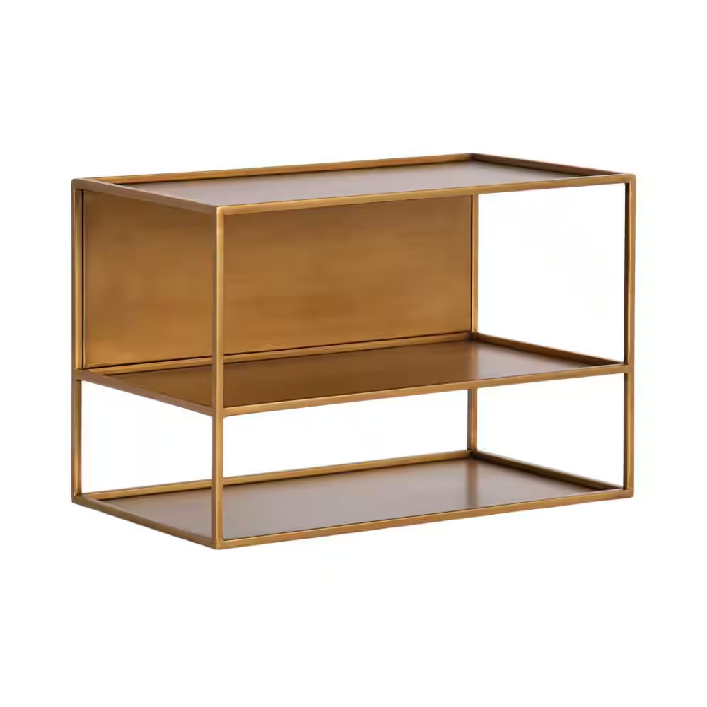 Nomi 18 In. W X 10 In. D Gold Metal Decorative Wall Shelf