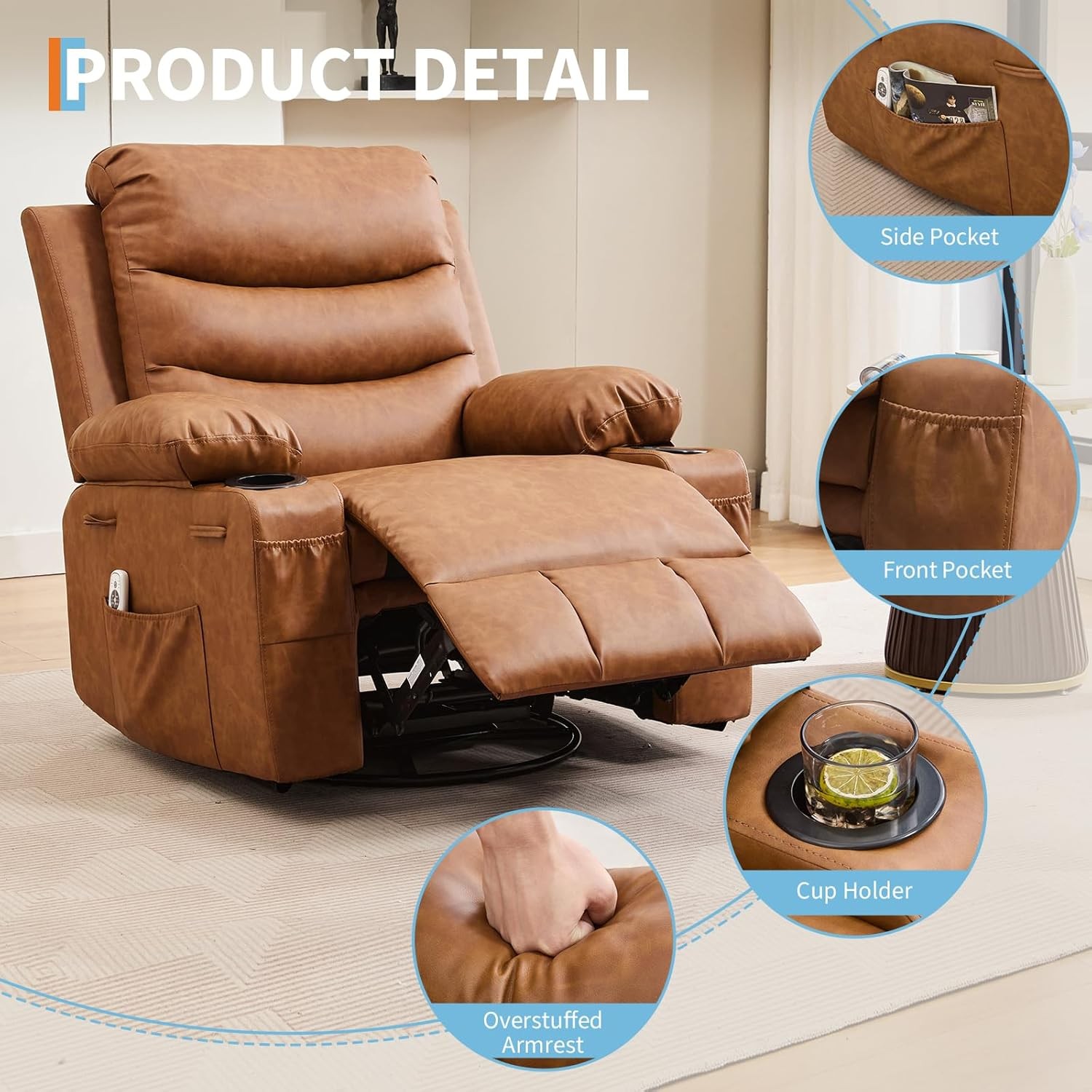 Rocking Recliner Garvee Massage Heat 400lbs