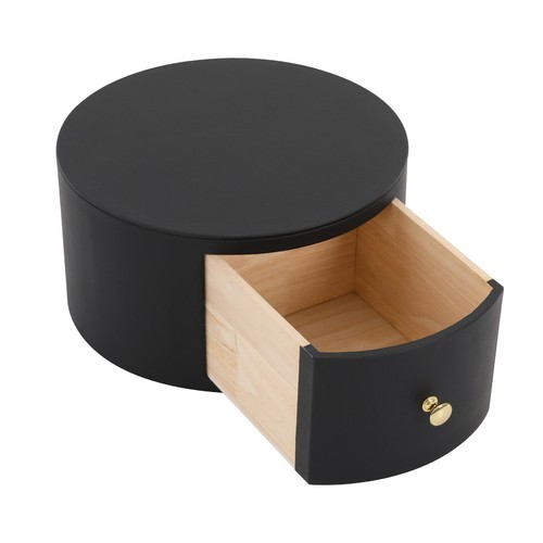 Smart Led Bedside Table Nightstand Sofa Round End Table with Drawer Bedroom 110V