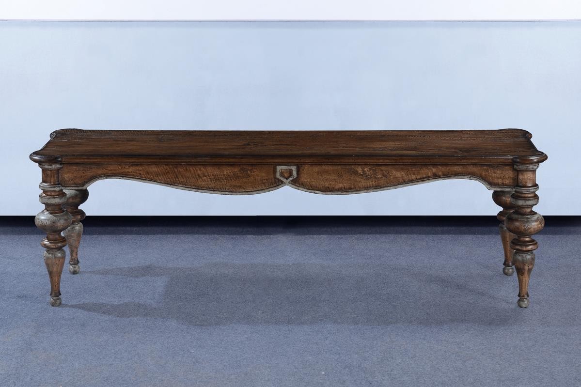 Portico Bench with Rustic Pecan Finish-EuroLux Home