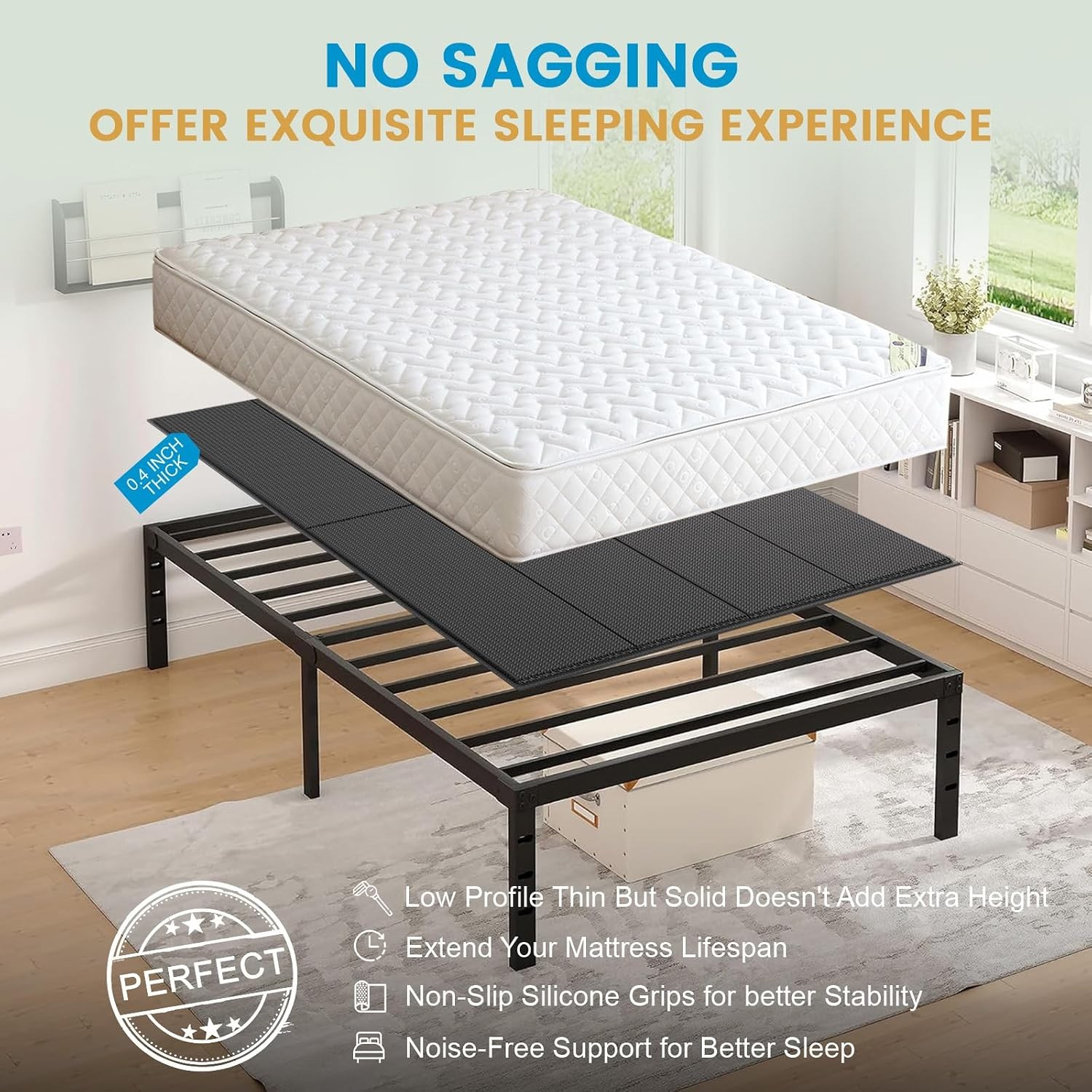 Bunkie Board Queen (60×80) 10mm H-Strength Rib Bed Boards for Under Mattress,