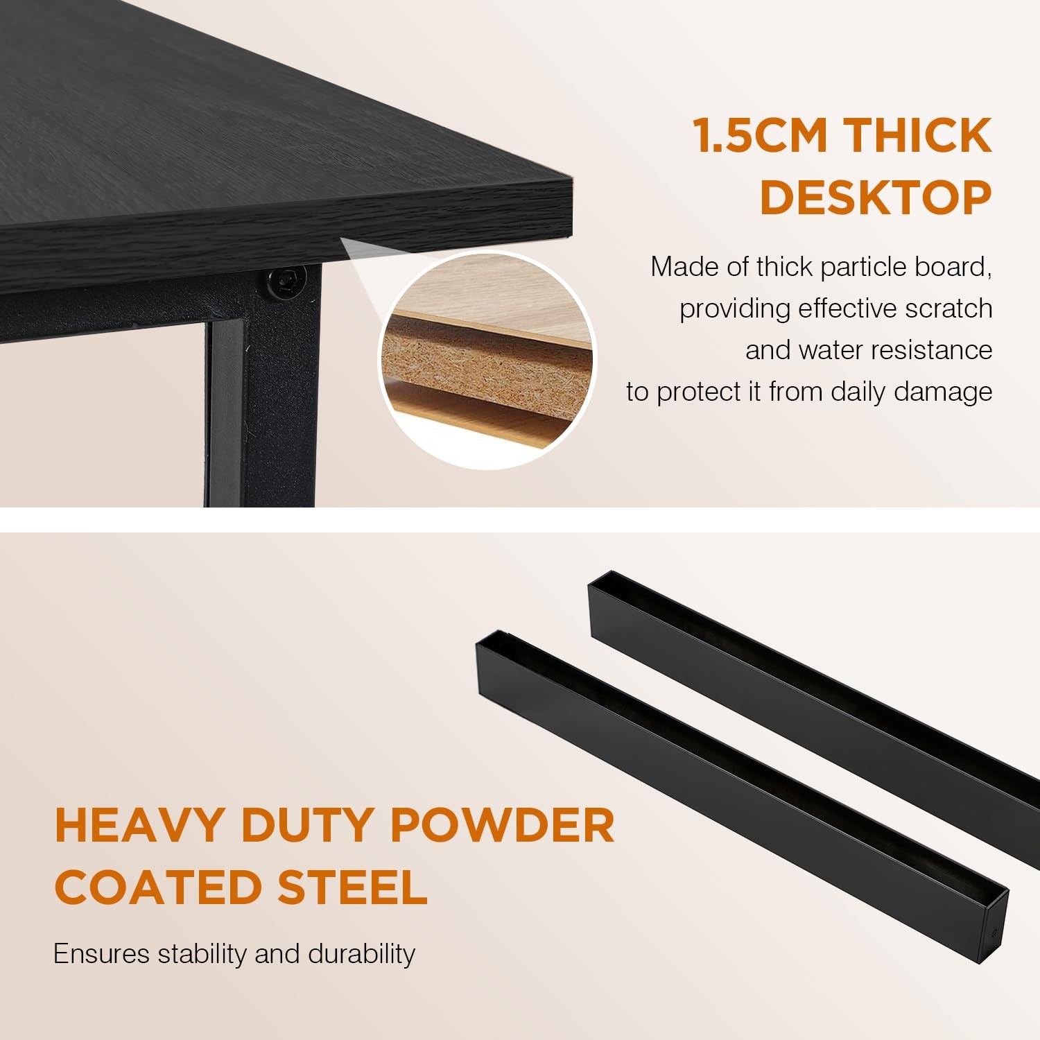 PayLessHere | 32 Inch Computer Desk | Black | Office Desk with Metal Frame, A…