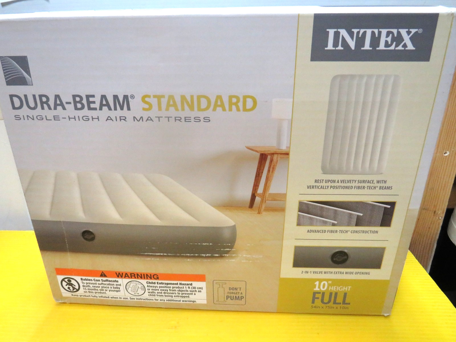Dura-Beam NEW Inflatable Air Mattress Airbed FULL 600lb Standard Single High 10″