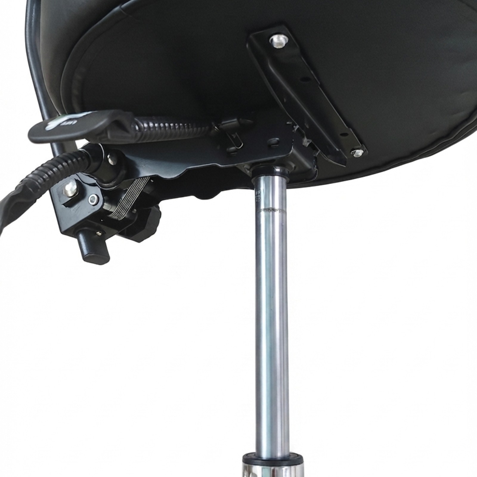 Drafting Chair with Back, Adjustable Rolling Stool with Foot Rest, PU Seat