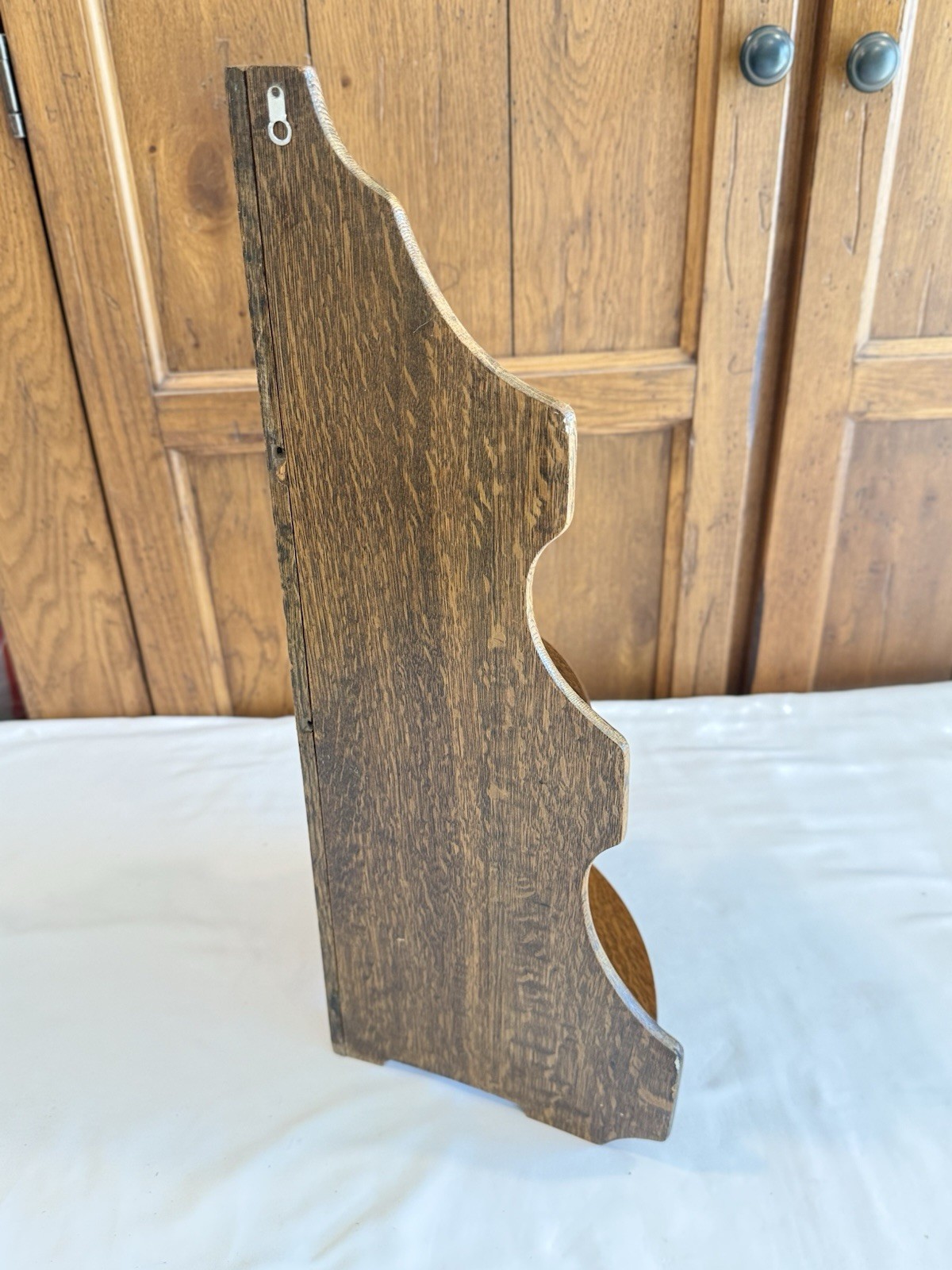 Vintage French Oak Corner Shelf 3 Tiers 20” Tall Cottagecore Farmhouse Decor