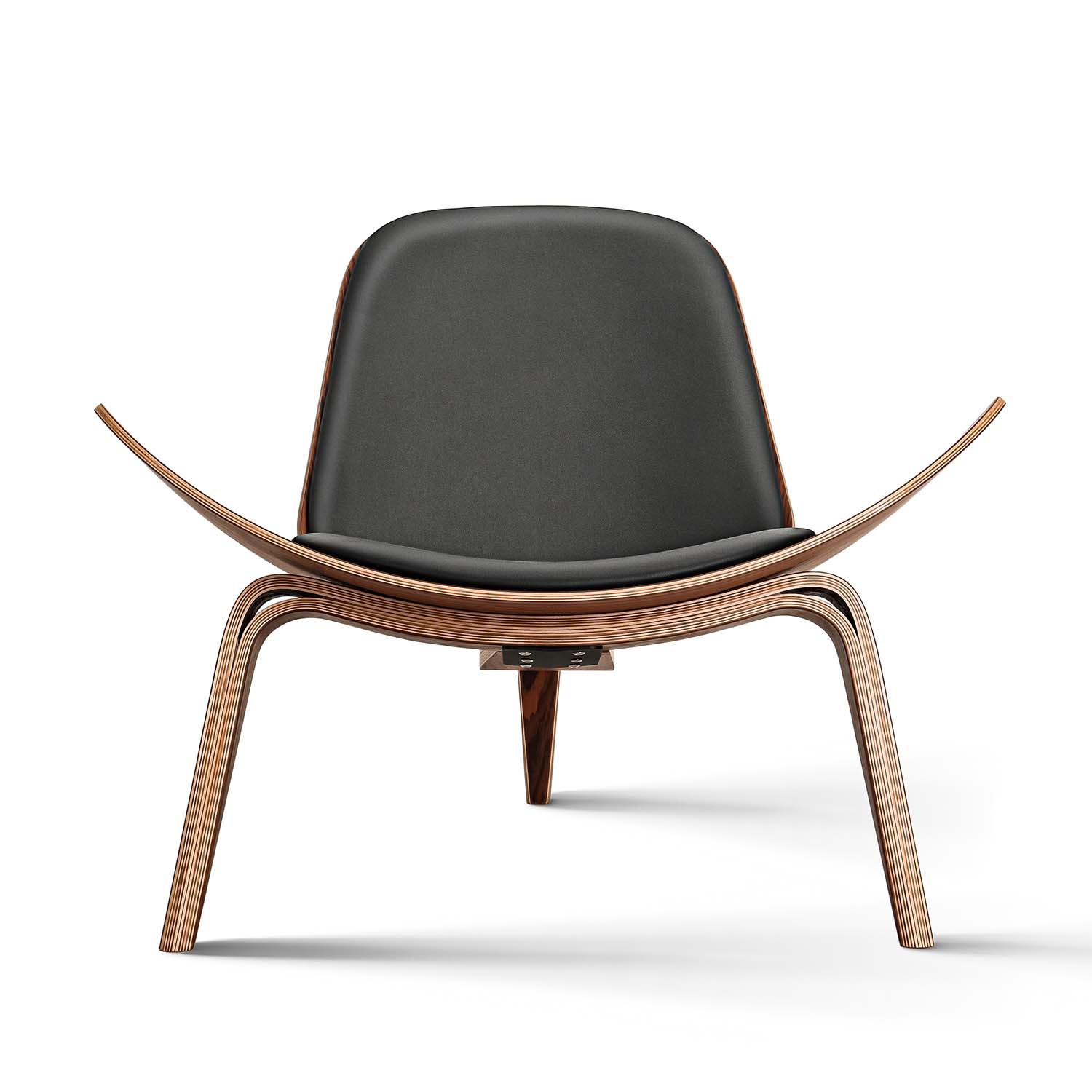 Modern Lounge Chair Full Leather Solid Wood Seat Living Room-Ashree Frame