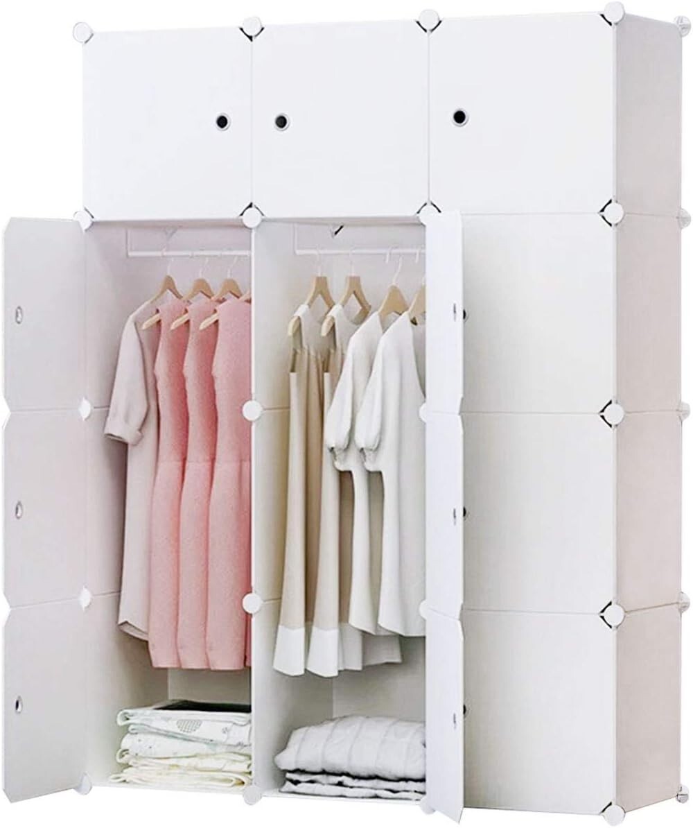 Wardrobe wardrobe system modular clothes 12 cubes white b288