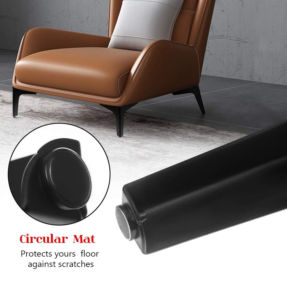 4 PCS 6 Inch Modern Metal Furniture Legs Matte Black Triangle Sofa Couch Feet
