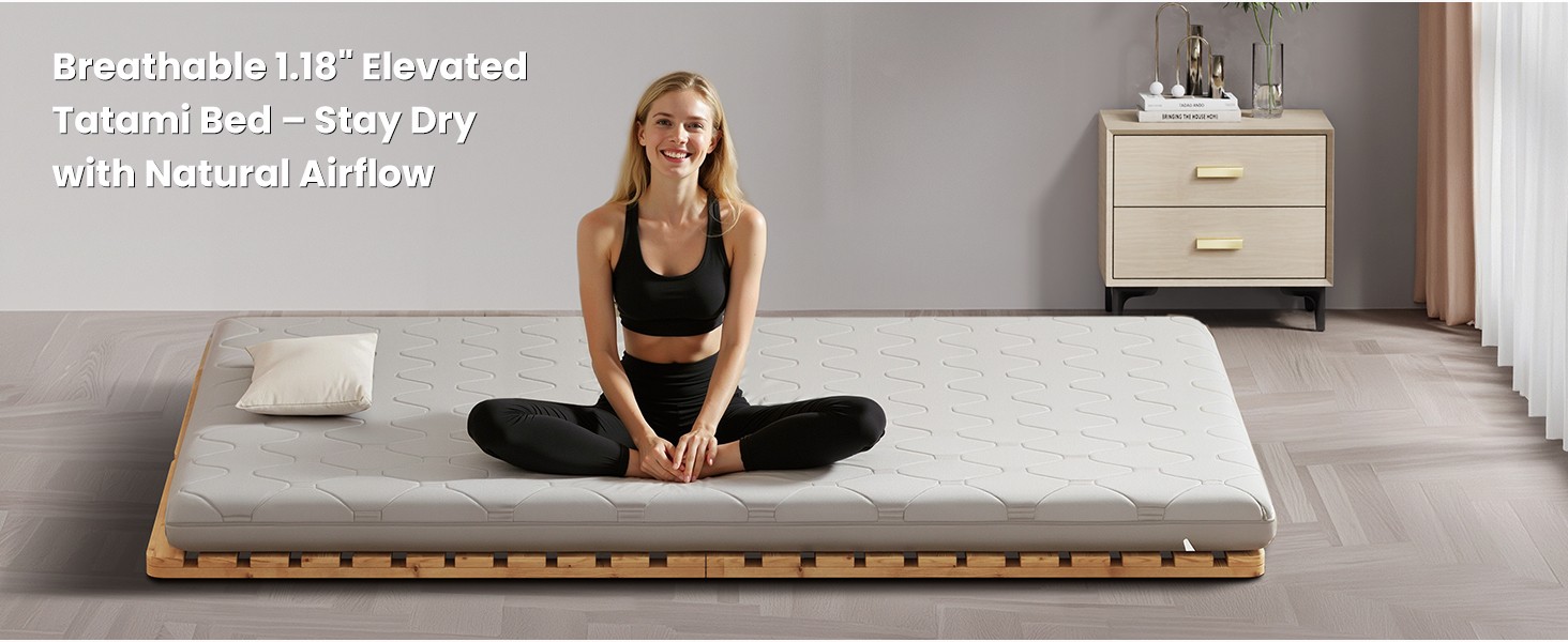 Bed Plate, Guest Tatami Bed Frame,Japanese Tatami Mat, Foldable Wood Slatted