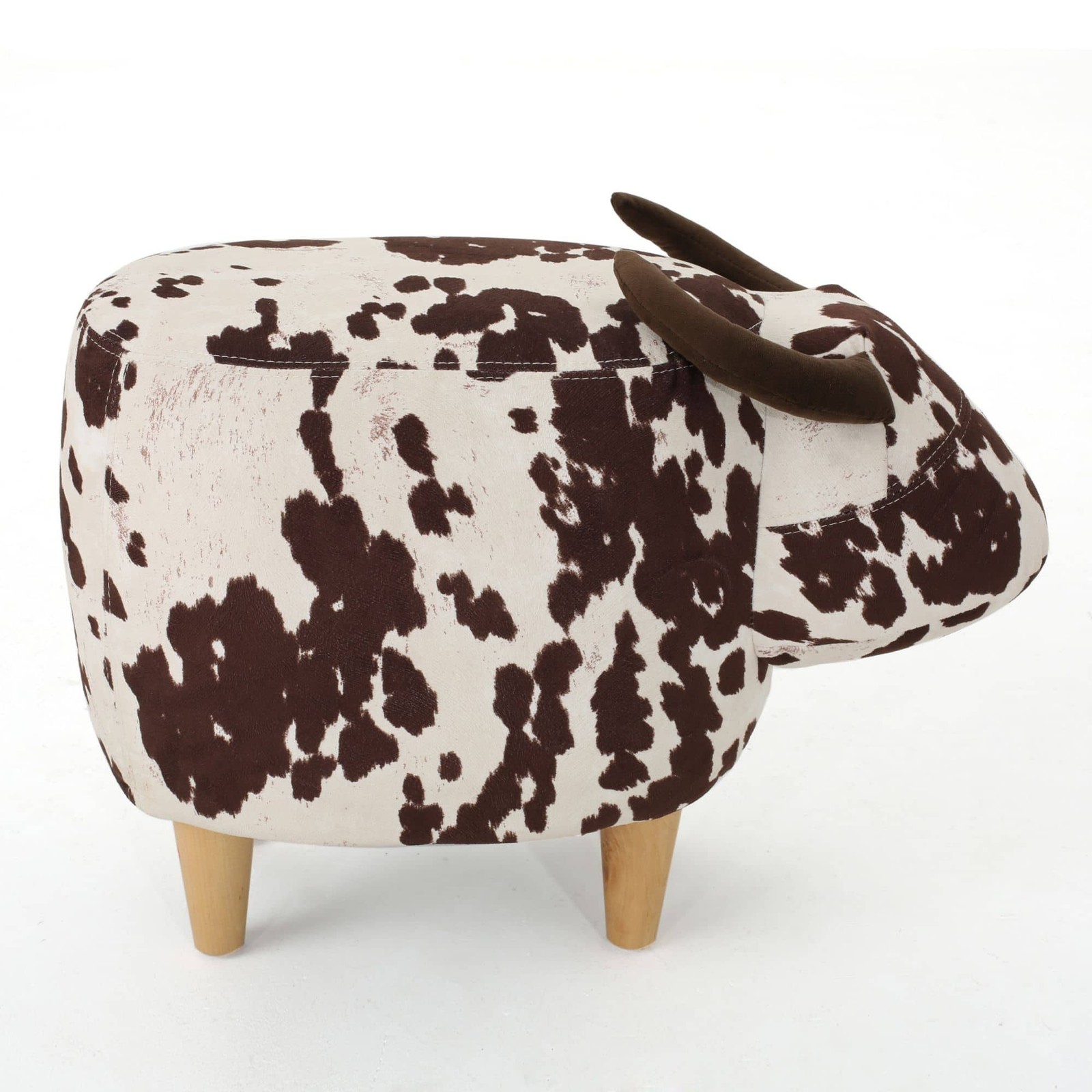 Modern Cow-Shaped Animal Ottoman/Footstool, Accent Stool Home Decor for Bedroom