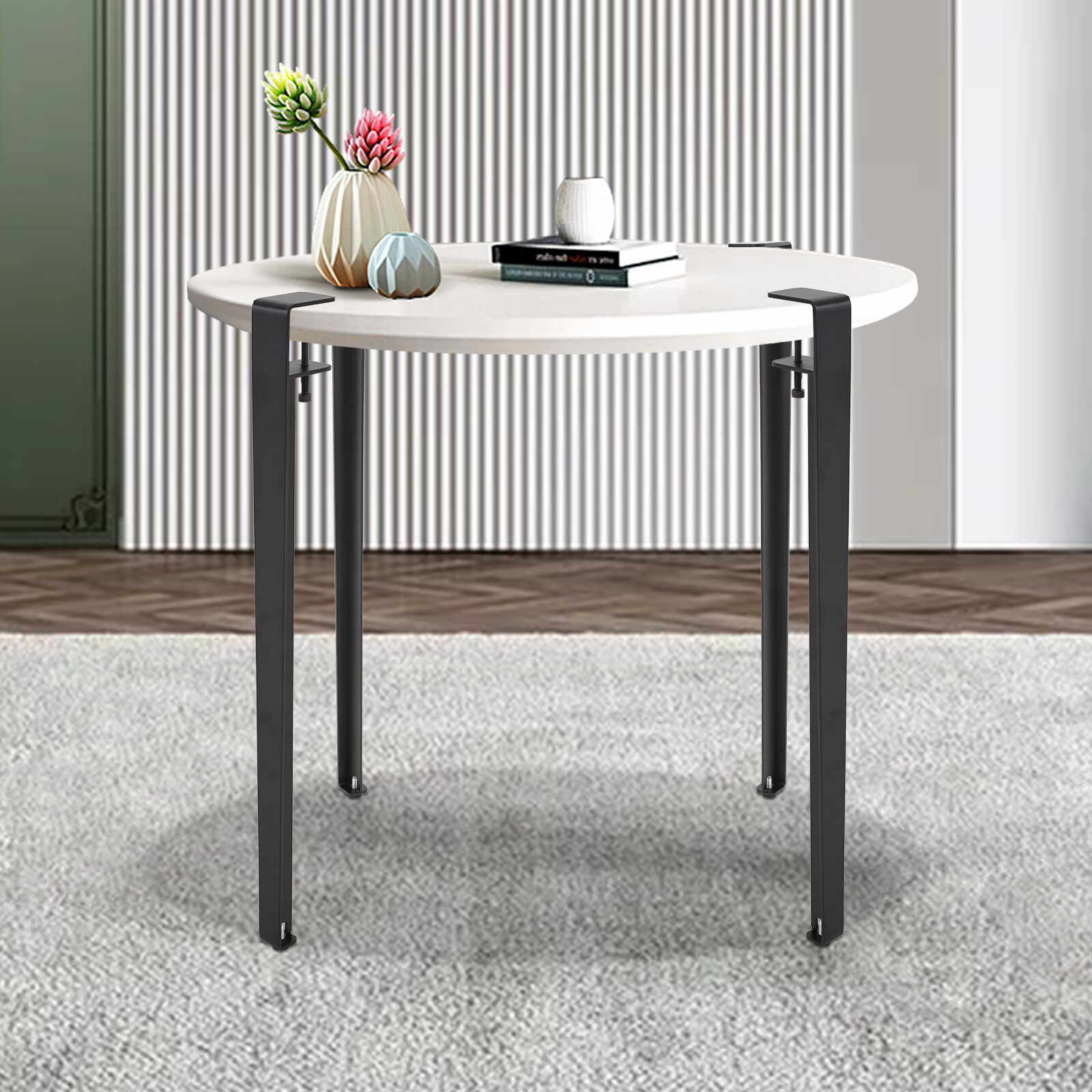 4pcs Adjustable Table Legs, Table Clamp Legs, F-shaped Table Legs Black