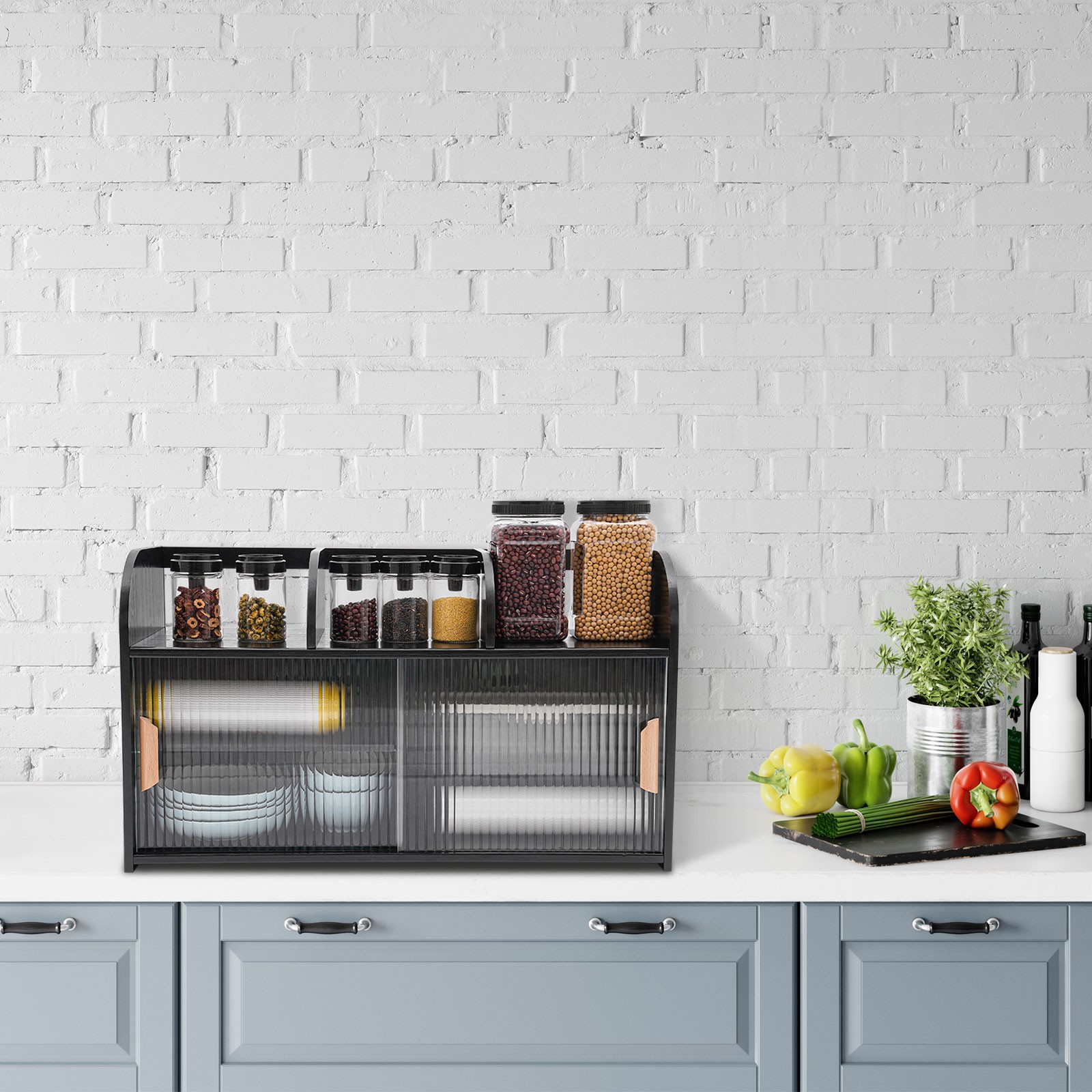 Storage Cabinet, Living Room Storage Cabinet, Black Storage Cabinet 67*25*39cm