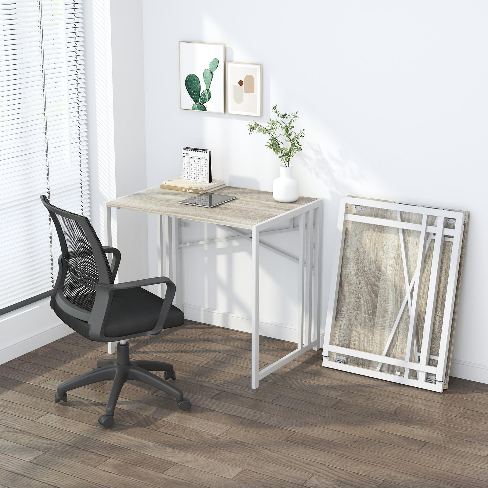 Folding Desk 83cm, Writing Gaming Computer Camping Table, No Together…