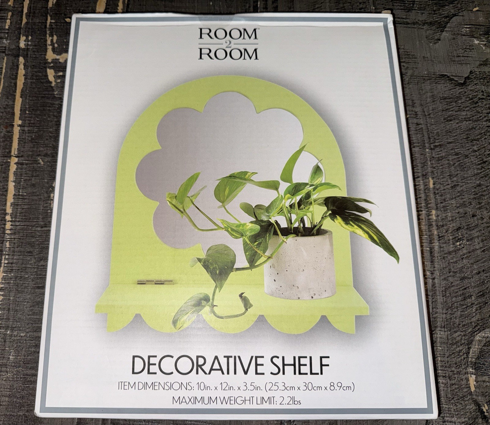 Room 2 Room Wall Shelf Light Green Arch 10x12x3.5in 2.2lb Capacity