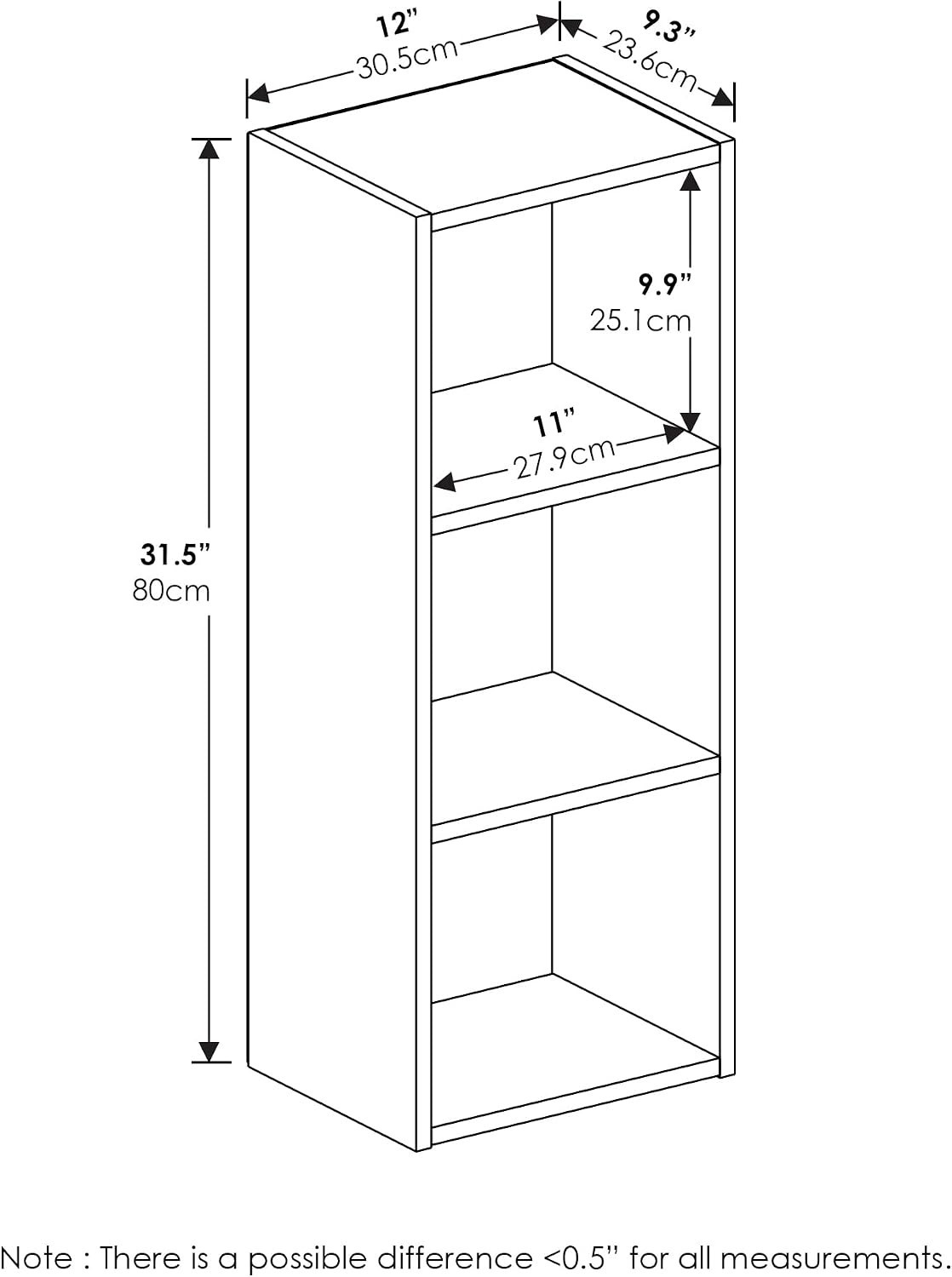 Compact 3-Tier Bookcase: Pasir’s Effortless No Tool Assembly & Elegant Finish