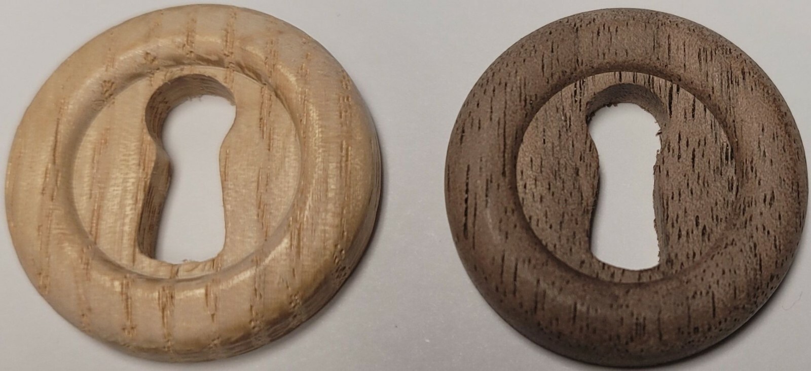 1-1/16″ Diameter Walnut & Oak Wood Grain Small Keyhole Cover antique vintage loc