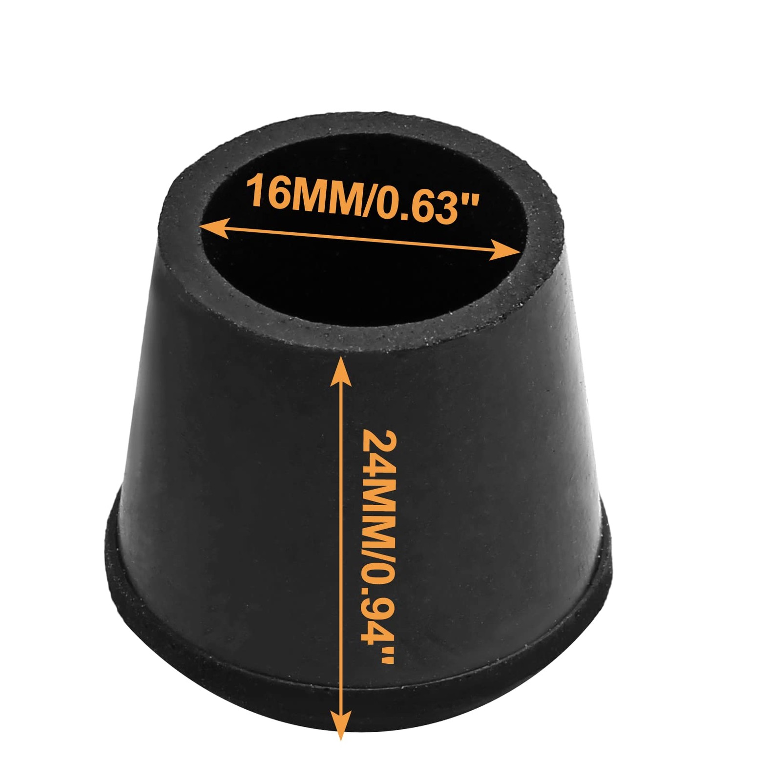 Piutouyar Round PVC Rubber Furniture Covers, 16mm/5/8, Black, 5/8″, Black