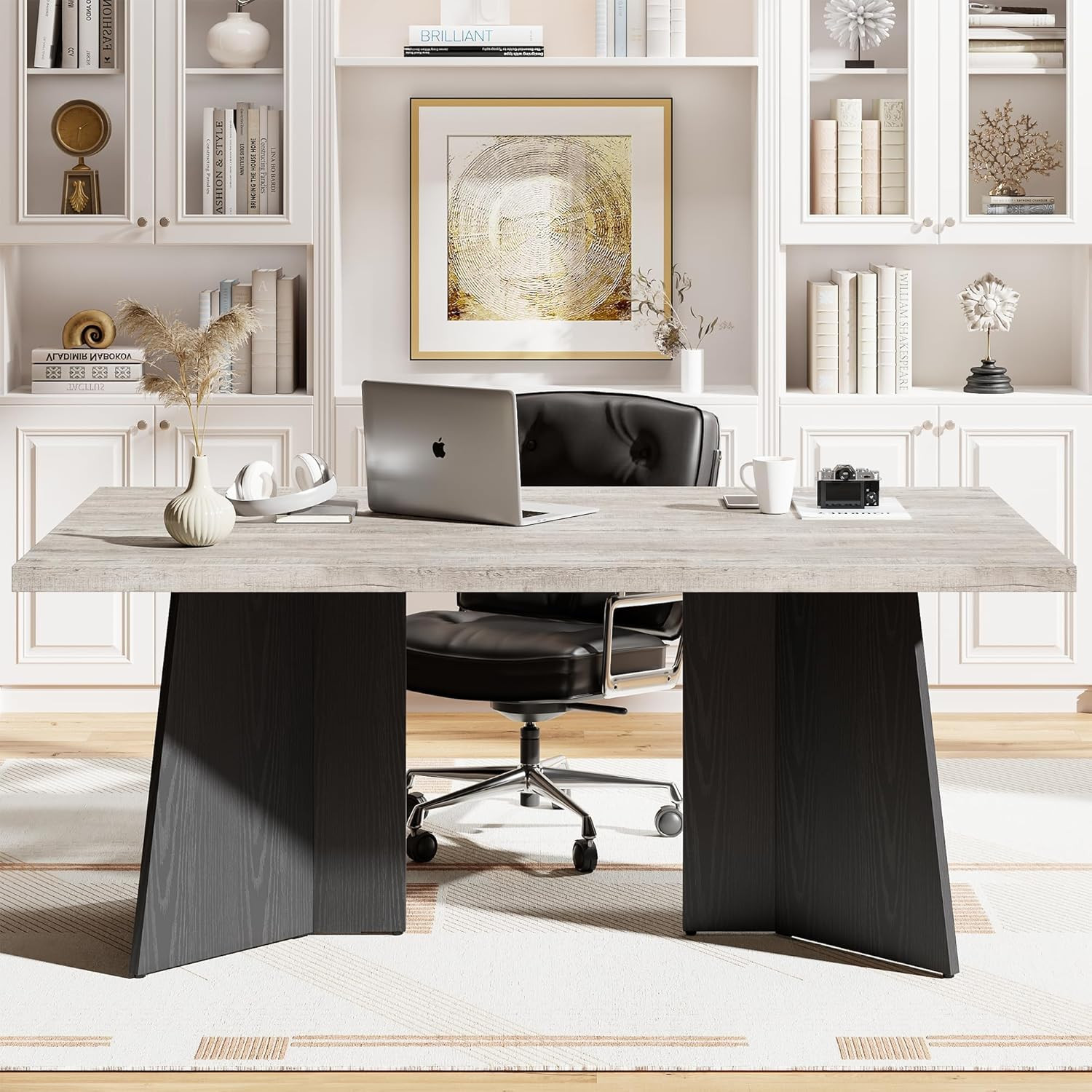 Stylish Modern Farmhouse Dining Table for 6-8, Easy Assembly, Durable Design