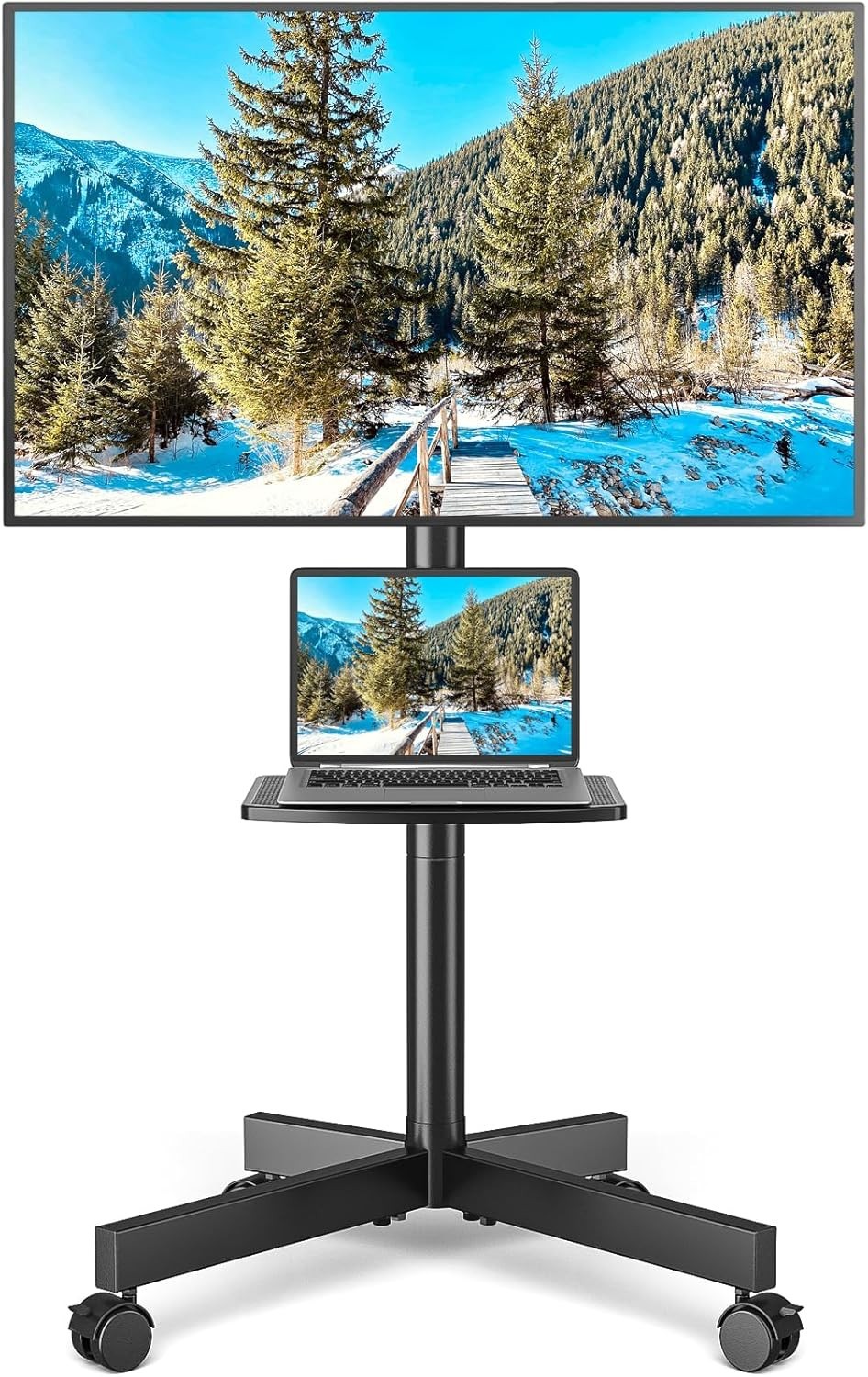 Height Adjustable Rolling TV Stand for 23-65 inch TVs – Portable & Stylish