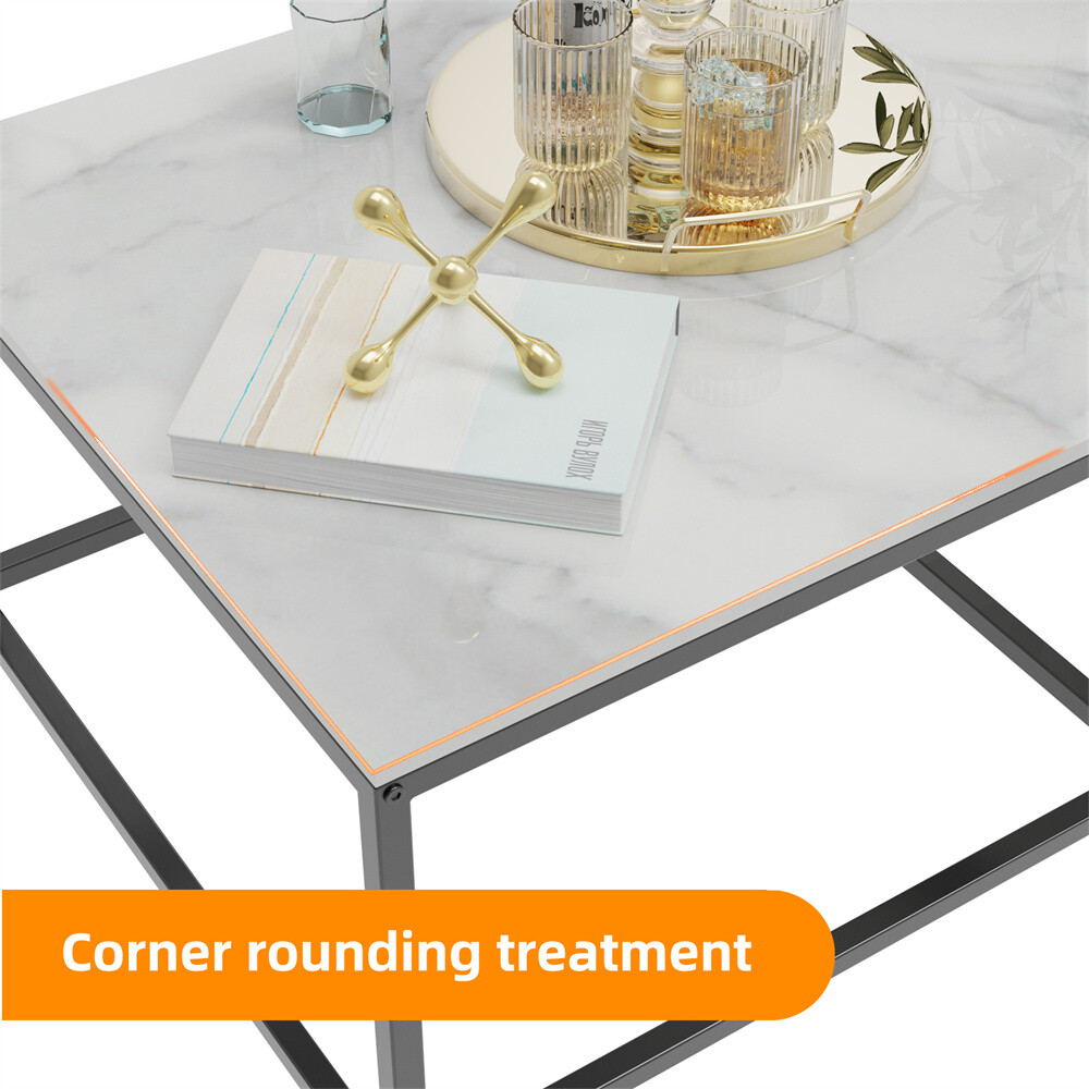 Modern Nesting Coffee Table Sintered Stone-top Stackable Living Room Sofa Tables