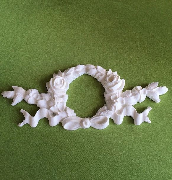 Shabby Chic Carved Swag White Bow Rose DIY Architectural Furniture Applique