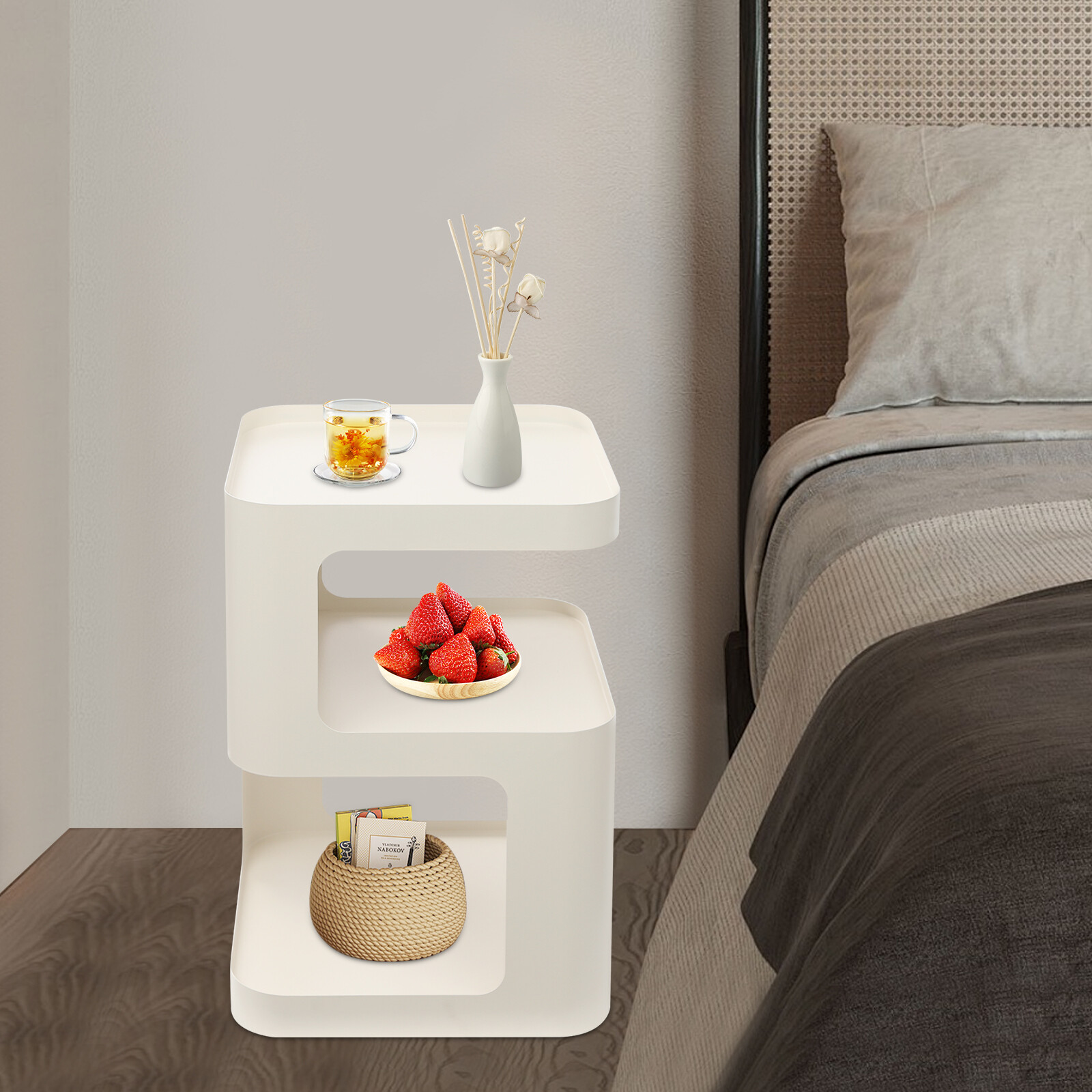 Small Nightstand Modern Side Table Bedside Cabinet For Couch Bedroom Living Room