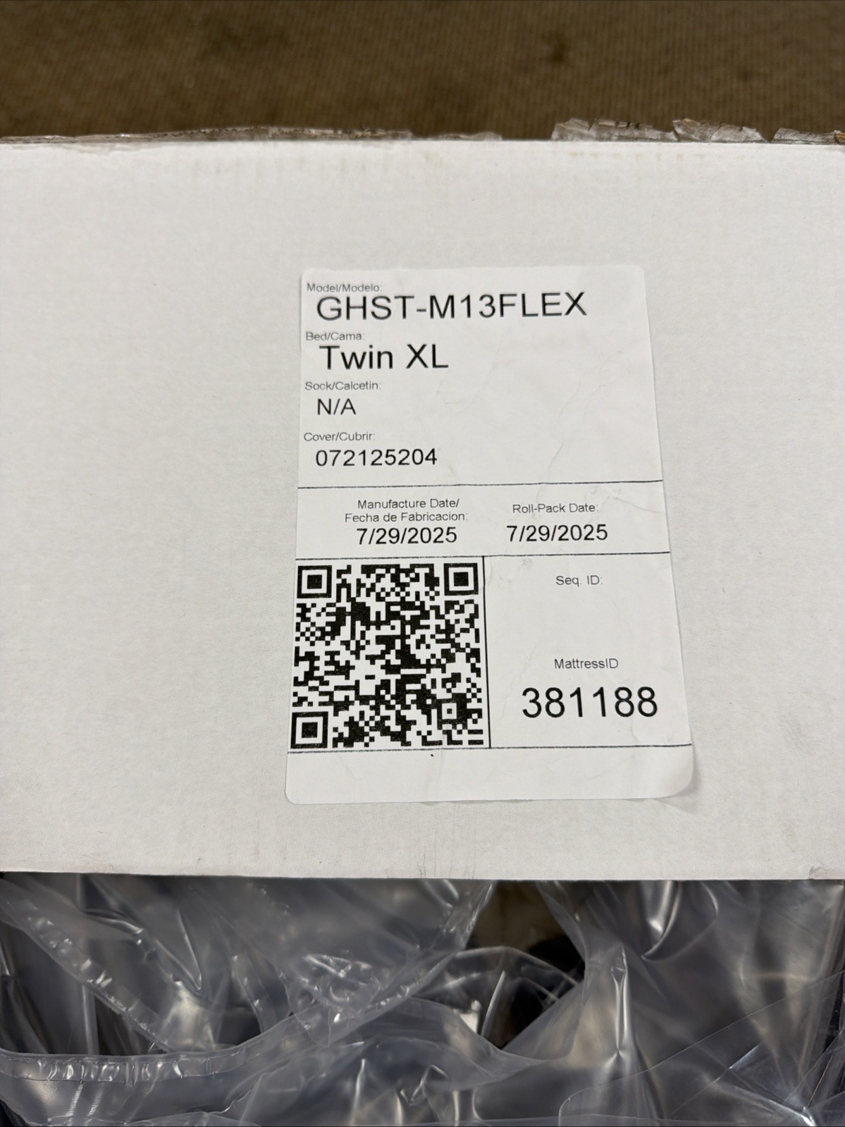 GhostBed Essential Twin XL Gel Memory Foam Mattress 11ESFM39 GhostBed 11ESFM39
