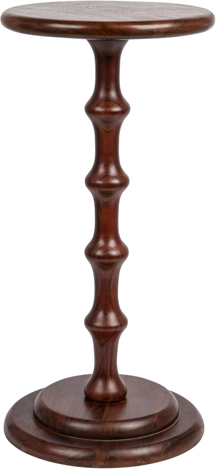 Dark Chestnut Ergo Pedestal Cocktail Side Table by