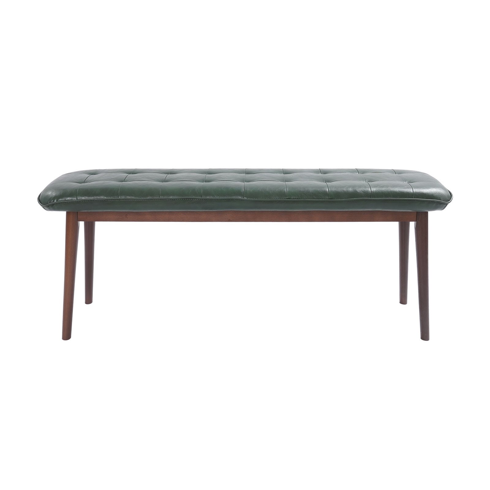 47.2 Inch Upholstered Entryway Wood Bench, Modern Shoe Bench Seat, Dark Green