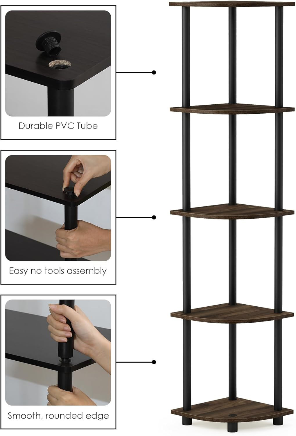 5-Tier Corner Shelf Set of 2 – Stylish Open Storage for Home & Office