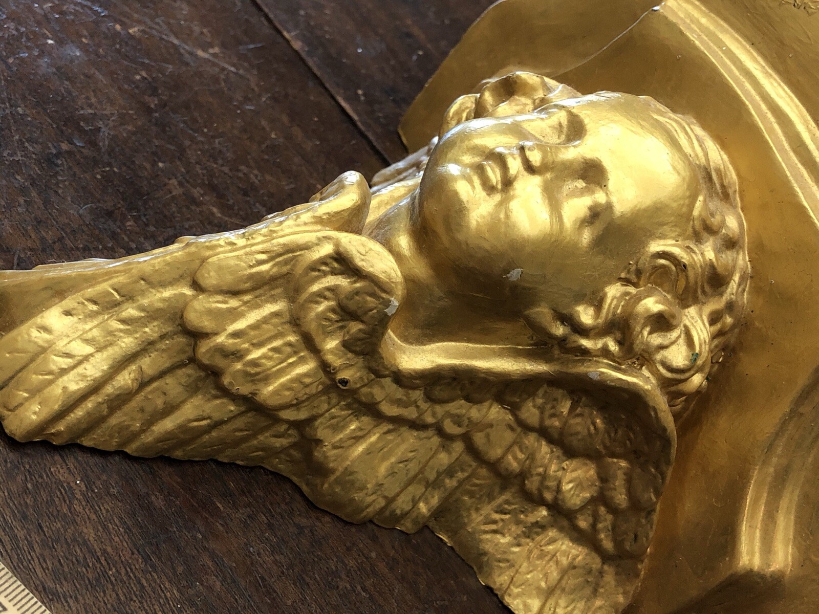 Golden Cherub Eros Angel Cupid Scone Corbel Wall Bracket 5lbs