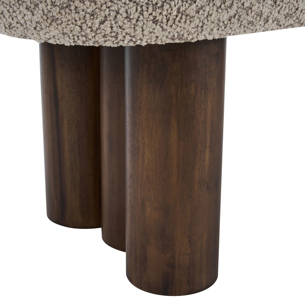 Indoor Khaki Dining Bench with Walnut Color Legs 51.57’L Upholstered Seating