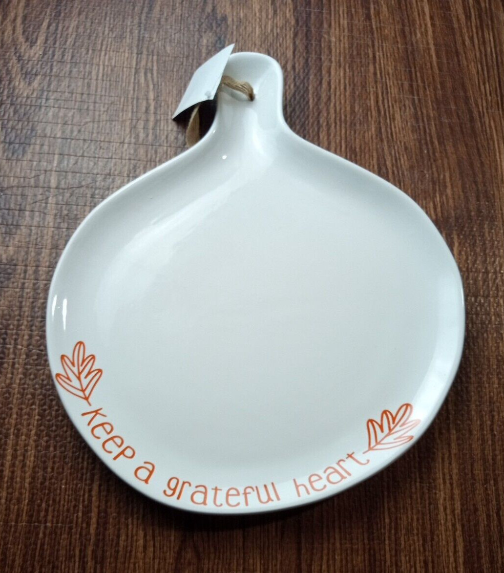 Big Ceramic table top ” Keep a Gratefull Heart 13 1/4″ X 11″