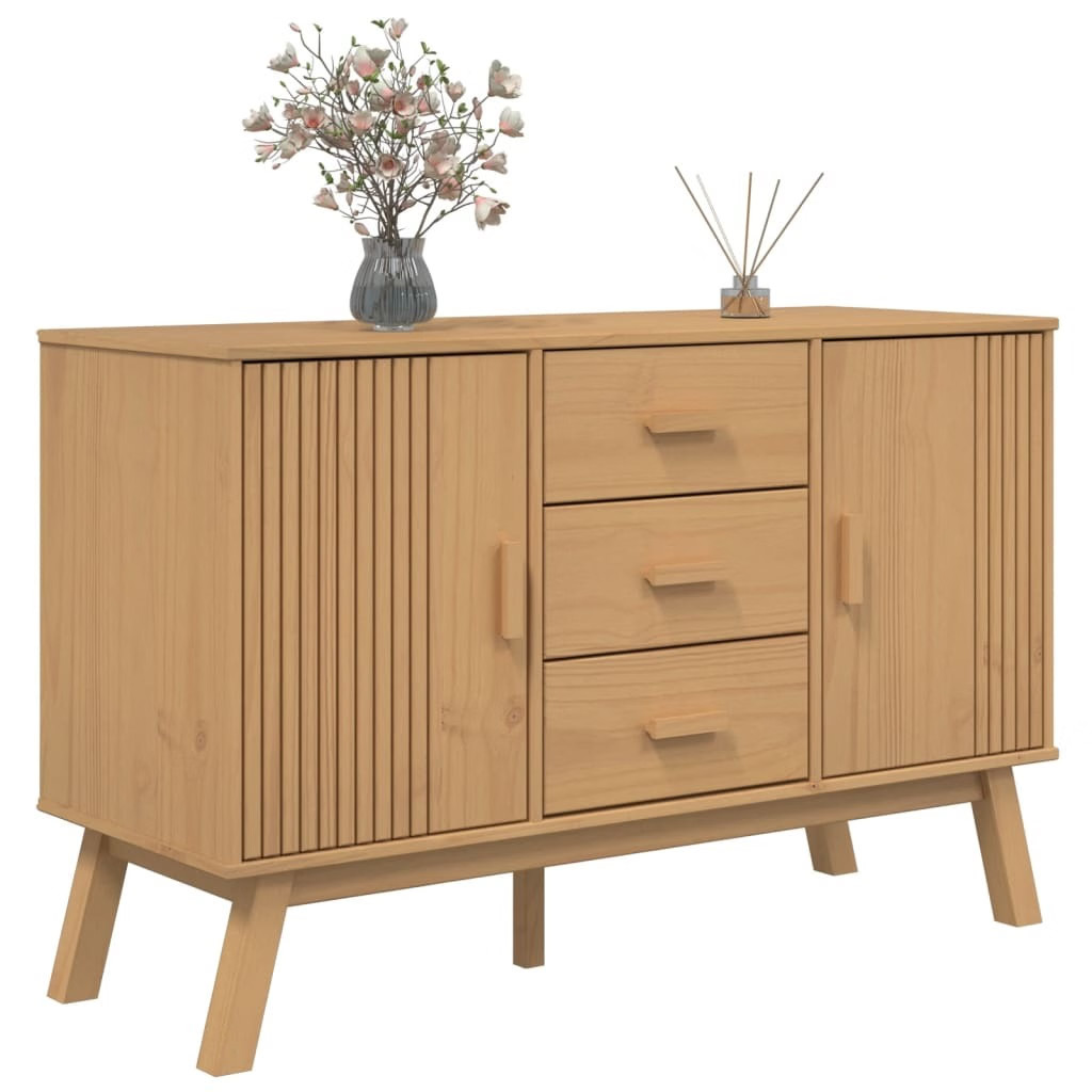 Sideboard OLDEN Brown 44.9″x16.9″x28.9″ Solid Wood Pine